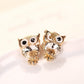 Fashion Cute Crystal Owl Earrings